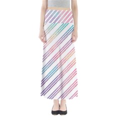 Colored Candy Striped Full Length Maxi Skirt by Colorfulart23