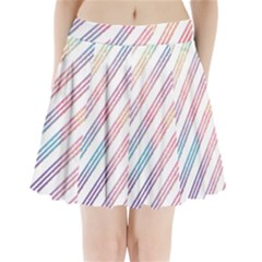 Colored Candy Striped Pleated Mini Skirt by Colorfulart23