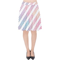 Colored Candy Striped Velvet High Waist Skirt by Colorfulart23