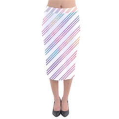 Colored Candy Striped Velvet Midi Pencil Skirt by Colorfulart23