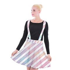 Colored Candy Striped Suspender Skater Skirt by Colorfulart23