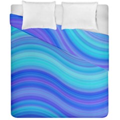 Blue Background Water Design Wave Duvet Cover Double Side (california King Size) by Celenk