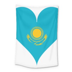 Heart Love Flag Sun Sky Blue Small Tapestry by Celenk