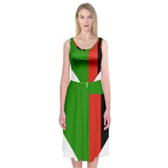 Heart Love Heart Shaped Zambia Midi Sleeveless Dress by Celenk