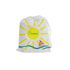 Summer Beach Holiday Holidays Sun Drawstring Pouches (medium)  by Celenk