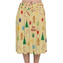 Christmas pattern Velvet Flared Midi Skirt View1