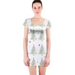 Christmas Tree - Pattern Short Sleeve Bodycon Dress by Valentinaart