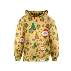 Santa And Rudolph Pattern Kids  Pullover Hoodie by Valentinaart