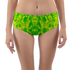 Pattern Reversible Mid-waist Bikini Bottoms by gasi