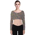 Pattern Velvet Long Sleeve Crop Top View1