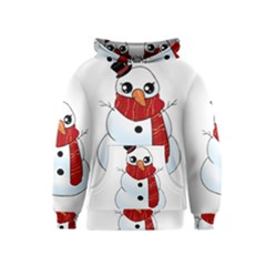 Kawaii Snowman Kids  Pullover Hoodie by Valentinaart