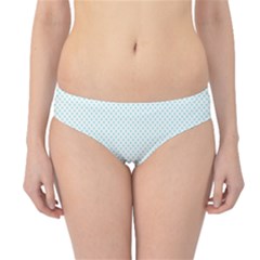 Tiffany Aqua Blue Candy Polkadot Hearts On White Hipster Bikini Bottoms by PodArtist