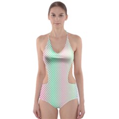 Pattern Cut-out One Piece Swimsuit by gasi