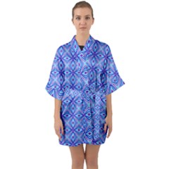 Pattern Quarter Sleeve Kimono Robe by gasi