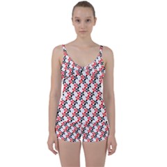 Pattern Tie Front Two Piece Tankini by gasi