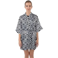 Pattern Quarter Sleeve Kimono Robe by gasi