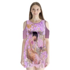 Violets For The Birds  Shoulder Cutout Velvet One Piece by pastpresents