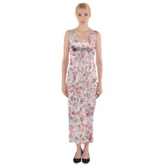 Pattern Fitted Maxi Dress by gasi