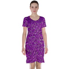 Pattern Short Sleeve Nightdress by gasi