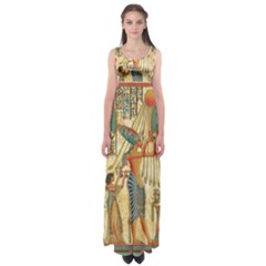 Egyptian Man Sun God Ra Amun Empire Waist Maxi Dress by Celenk