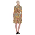 Egyptian Tutunkhamun Pharaoh Design Long Sleeve Velvet Front Wrap Dress View2