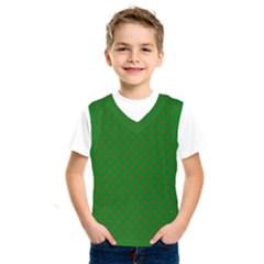 Mini Red Dots On Christmas Green Kids  Sportswear by PodArtist