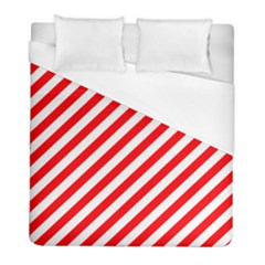 Christmas Red And White Candy Cane Stripes Duvet Cover (full/ Double Size) by PodArtist