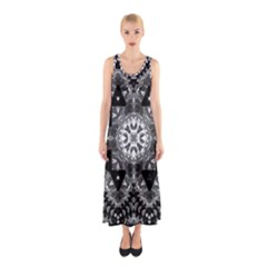 Mandala Calming Coloring Page Sleeveless Maxi Dress by Celenk