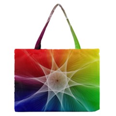 Abstract Star Pattern Structure Zipper Medium Tote Bag by Celenk