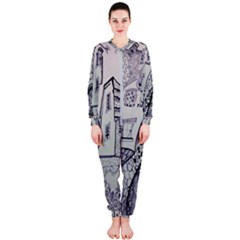 Doodle Drawing Texture Style Onepiece Jumpsuit (ladies)  by Celenk