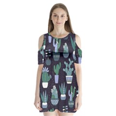 Cactus Pattern Shoulder Cutout Velvet One Piece by allthingseveryone