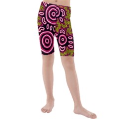 Aboriginal Art - You Belong Kids  Mid Length Swim Shorts by hogartharts