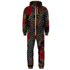 Aboriginal Art - Waterholes Hooded Jumpsuit (men)  by hogartharts