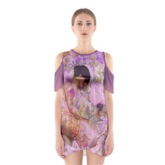 Violets For The Birds  Shoulder Cutout One Piece by pastpresents