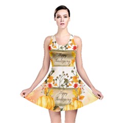 Happy Thanksgiving With Pumpkin Reversible Skater Dress by FantasyWorld7