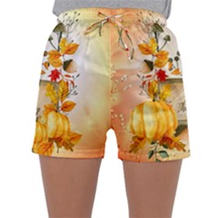 Happy Thanksgiving With Pumpkin Sleepwear Shorts by FantasyWorld7