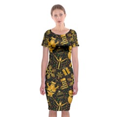 Christmas Background Classic Short Sleeve Midi Dress by Celenk