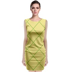 Cross Lines (green And Yellow) Classic Sleeveless Midi Dress by berwies