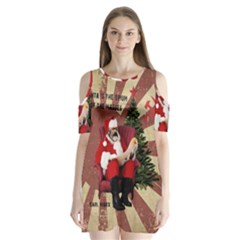 Karl Marx Santa  Shoulder Cutout Velvet One Piece by Valentinaart