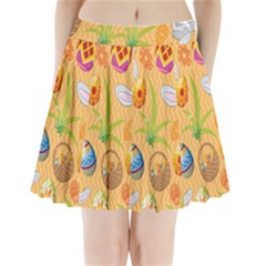 Easter Bunny And Egg Basket Pleated Mini Skirt by allthingseveryone