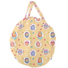 Fun Easter Eggs Giant Round Zipper Tote by allthingseveryone