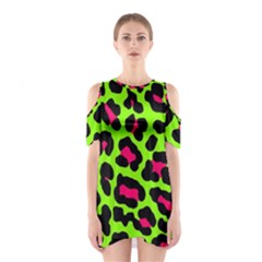 Neon Green Leopard Print Shoulder Cutout One Piece by allthingseveryone