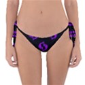 Purple Pisces On Black Background Reversible Bikini Bottom View1