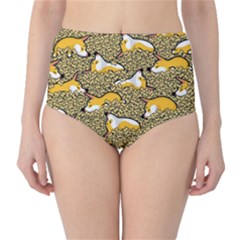 Sleeping Corgi High-waist Bikini Bottoms by Celenk