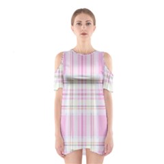 Pink Pastel Plaid Shoulder Cutout One Piece by allthingseveryone