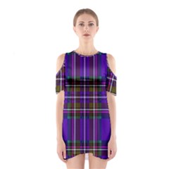 Purple Tartan Plaid Shoulder Cutout One Piece by allthingseveryone