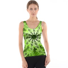 Lime Green Starburst Fractal Tank Top by allthingseveryone