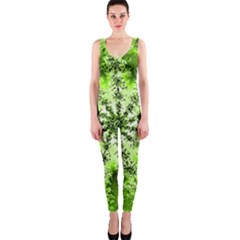 Lime Green Starburst Fractal Onepiece Catsuit by allthingseveryone