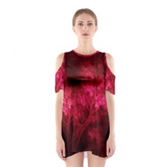 Artsy Red Trees Shoulder Cutout One Piece by allthingseveryone