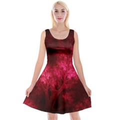 Artsy Red Trees Reversible Velvet Sleeveless Dress by allthingseveryone